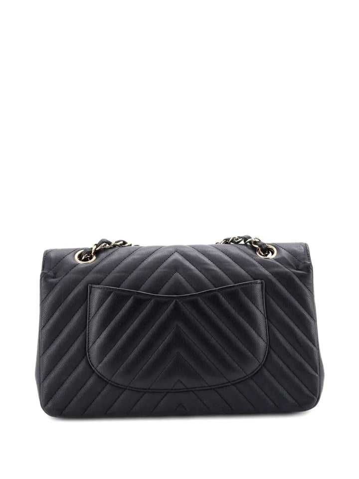 Chanel Pre Owned Classic Double Flap Bag Chevron Caviar Medium Shoulder Bag — Same as shown — Size One Size — Side View