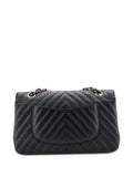 Chanel Pre Owned Classic Double Flap Bag Chevron Caviar Medium Shoulder Bag — Same as shown — Size One Size — Side View