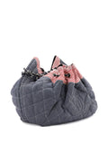 Chanel Pre Owned Stretch Spirit Cabas Quilted Denim Large Shoulder Bag — Same as shown — Size One Size — Top View