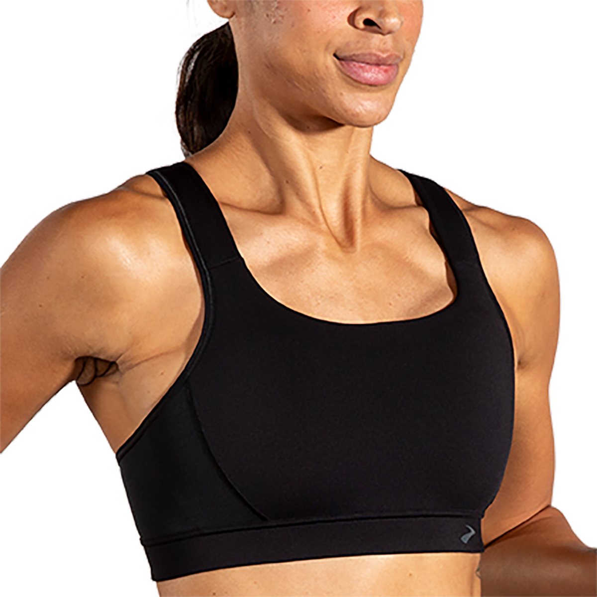 Brooks Convertible Sports Bra 2.0 — Black — Size 32D — Front View