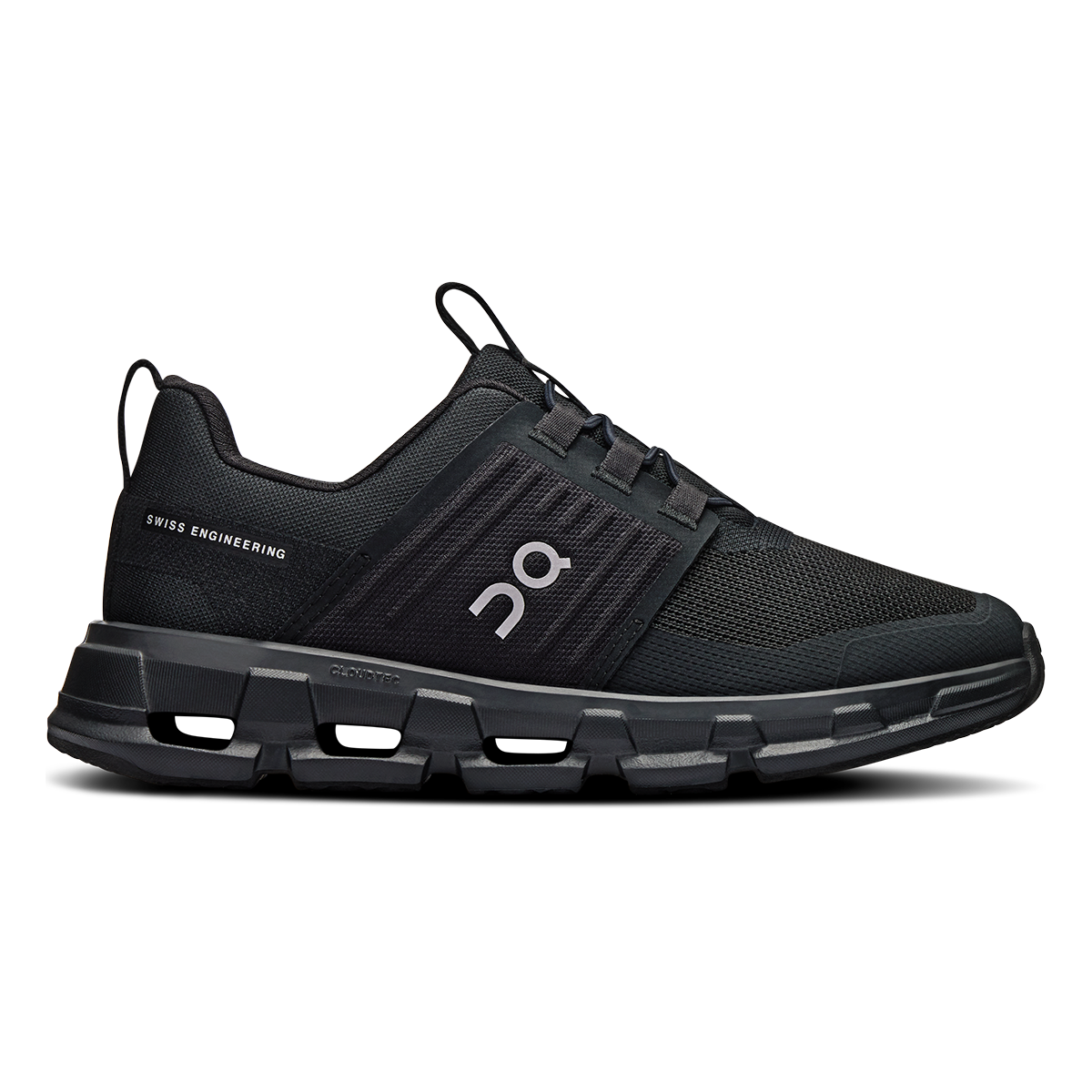 ON Cloudswift Kids — All Black — Size C — Width 10.5 — Detail View