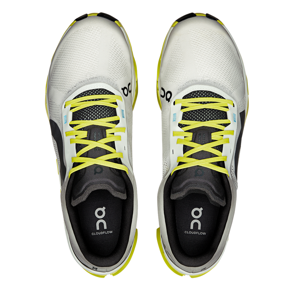 ON Cloudflow V5 — White - Lime — Size D — Width 8 — Back View