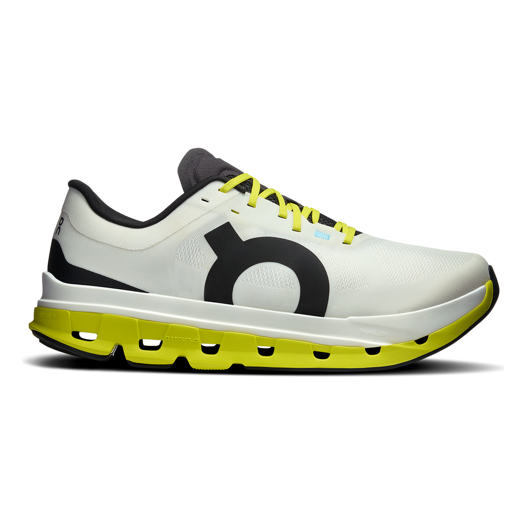 ON Cloudflow V5 — White - Lime — Size D — Width 8 — Front View