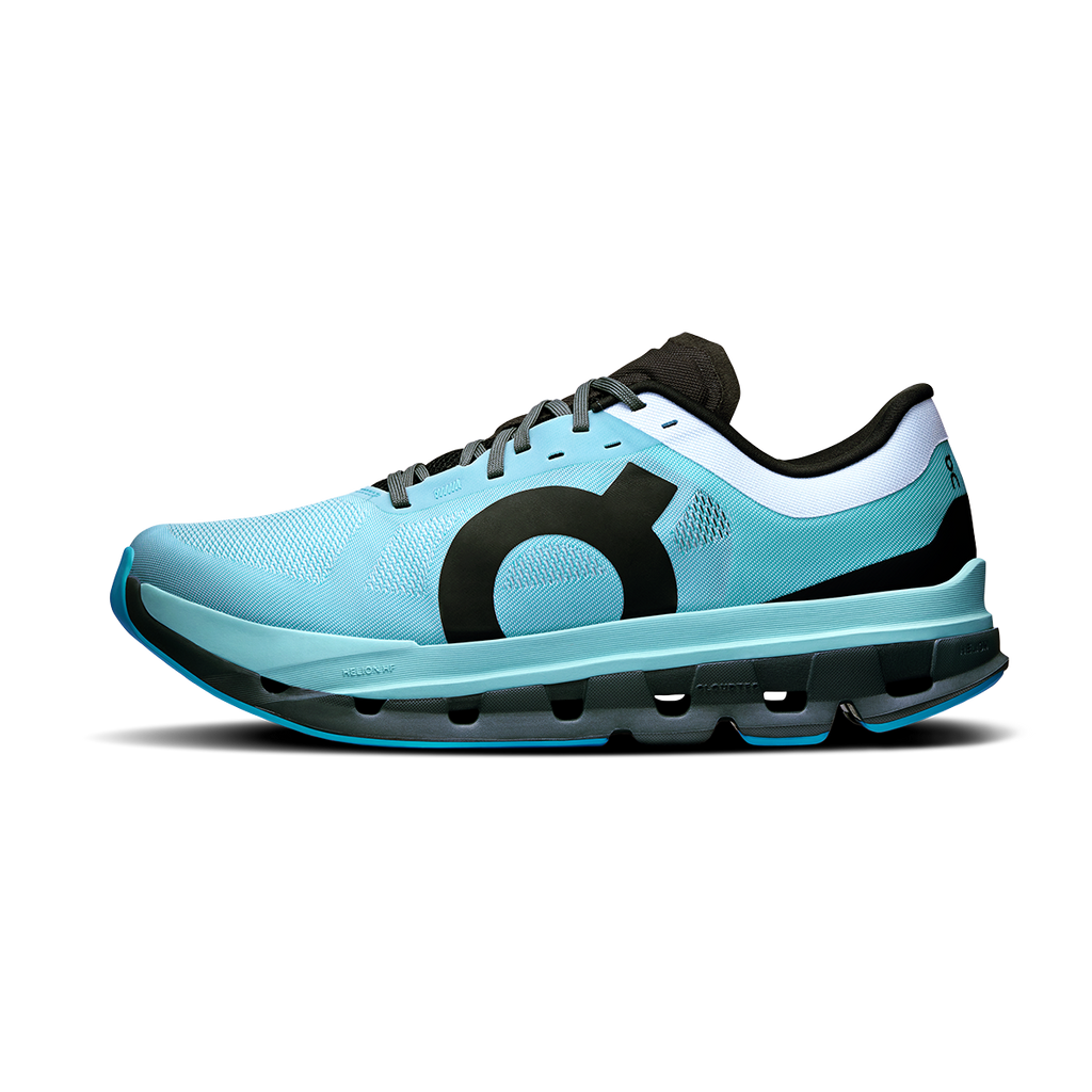 ON Cloudflow V5 — White - Lime — Size D — Width 8 — Lifestyle View