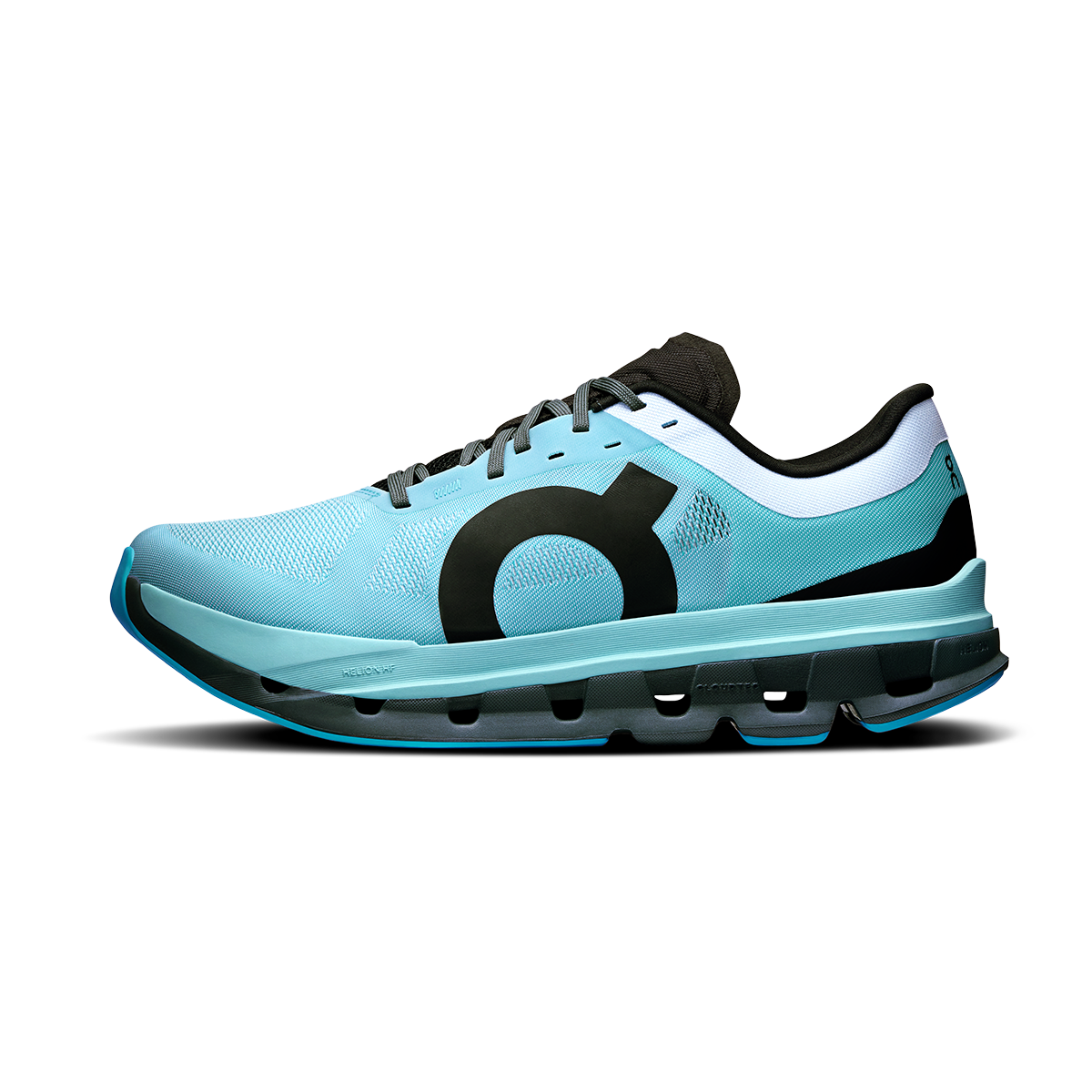 ON Cloudflow V5 — White - Lime — Size D — Width 8 — Lifestyle View