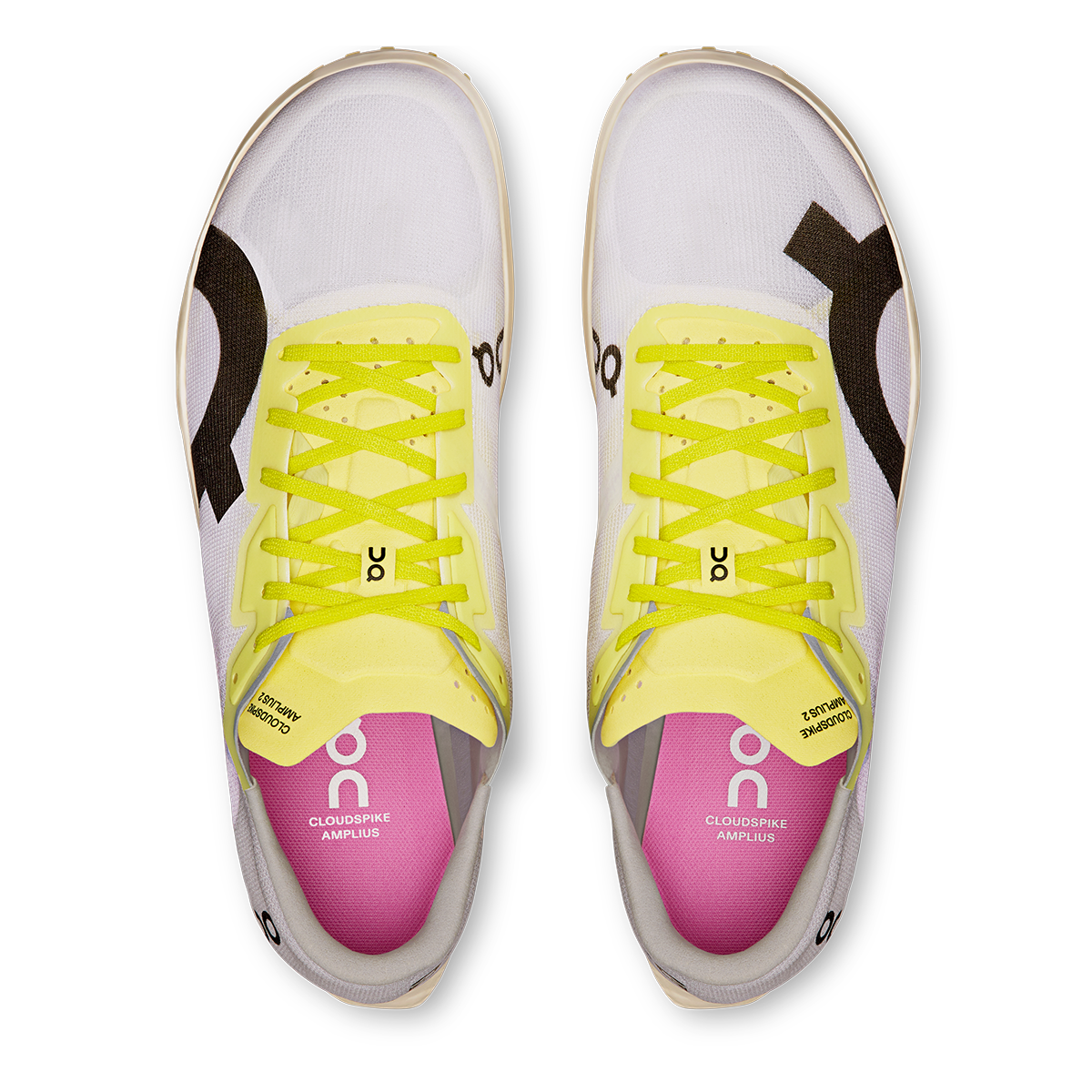 ON Cloudspike Amplius 2 — White - Raspberry — Size B — Width 5 — Back View
