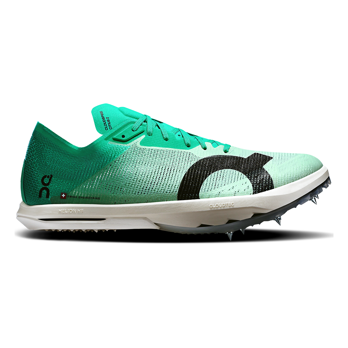 ON Cloudspike Citius 2 — White - Raspberry — Size D — Width 7 — Front View