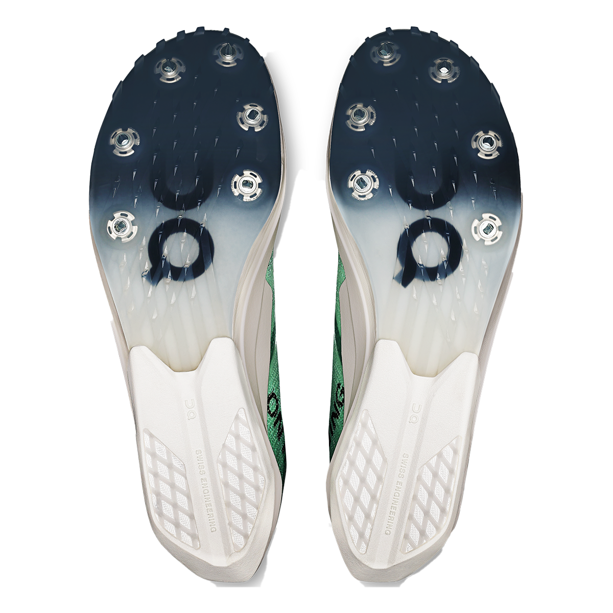 ON Cloudspike Citius 2 — White - Raspberry — Size B — Width 5 — Top View