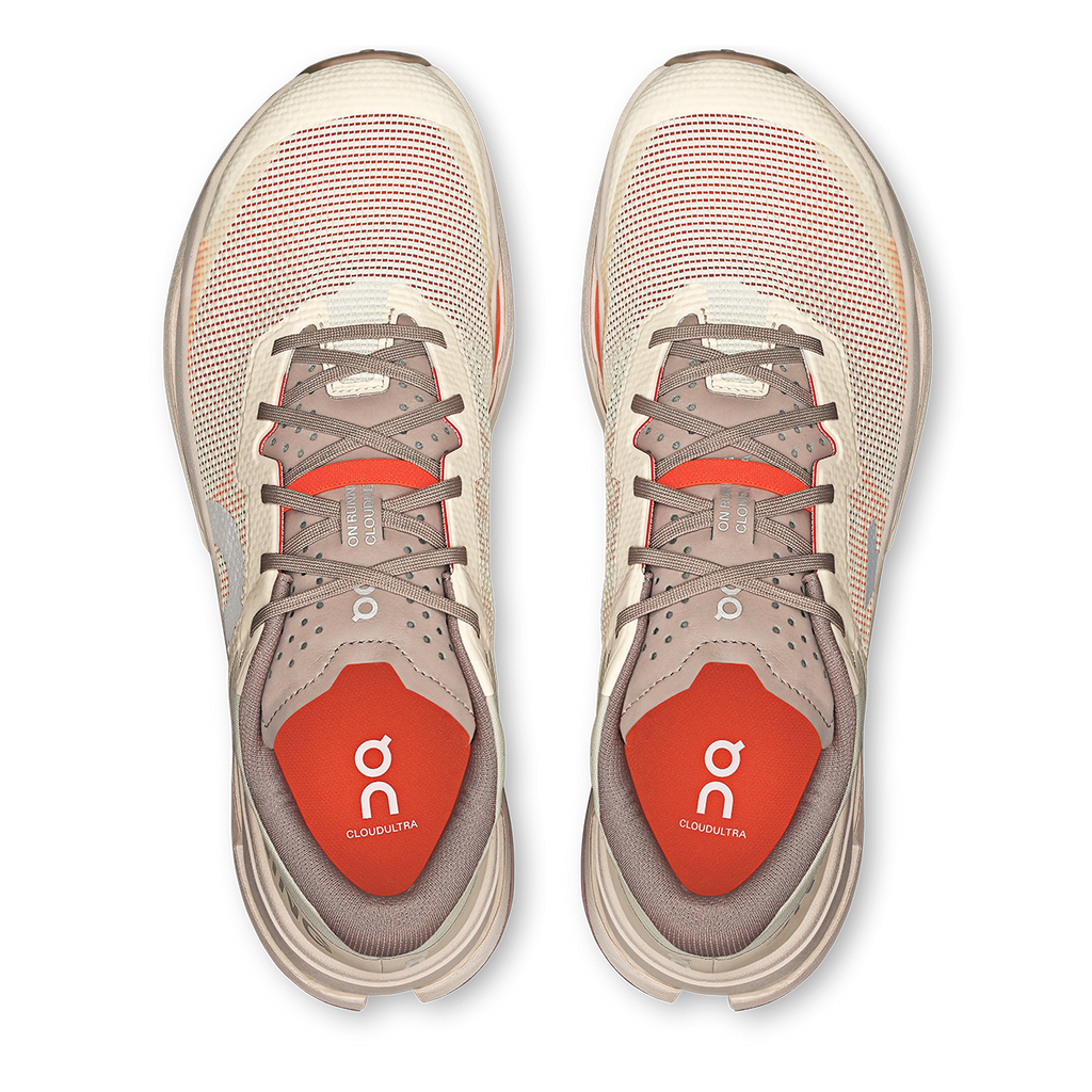 ON Cloudultra V3 — Cinder - Pearl — Size D — Width 9.5 — Back View
