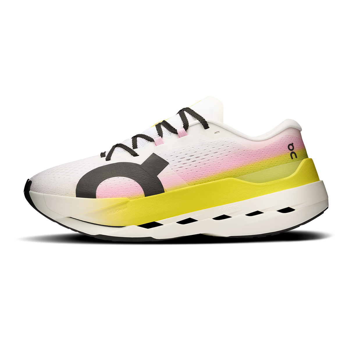 ON Cloudboom Max — White - Black — Size D — Width 13 — Side View