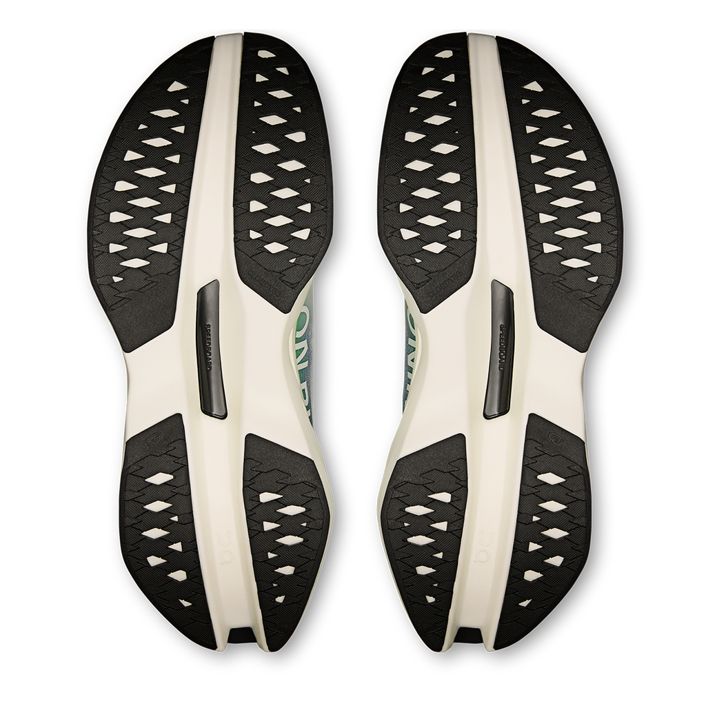 ON Cloudboom Max — White - Black — Size B — Width 6 — Top View