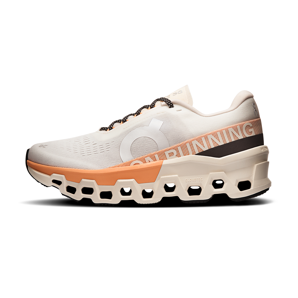 ON Cloudmonster 2 — Ivory - Tangerine — Size B — Width 6 — Top View