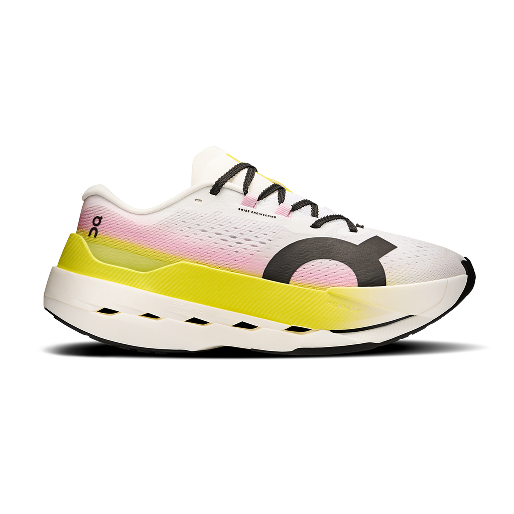 ON Cloudboom Max — White - Black — Size D — Width 13 — Front View