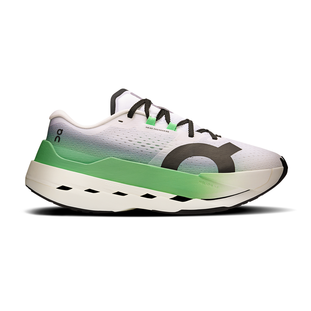 ON Cloudboom Max — White - Black — Size D — Width 13 — Detail View