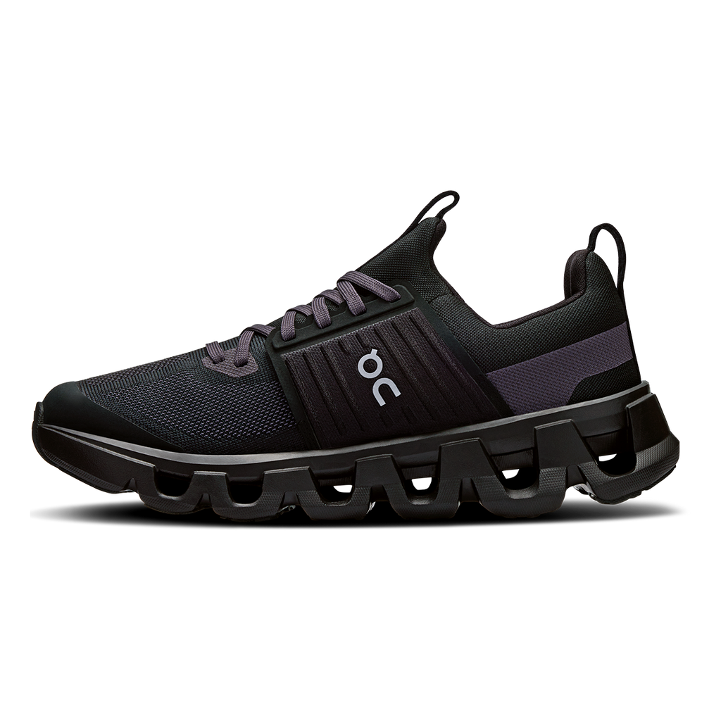 ON Cloudswift Youth — Black - Eclipse — Size Y — Width 3.5 — Lifestyle View