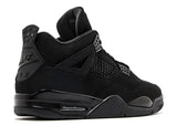 Air Jordan 4 Retro Black Cat — Black/Black/Light Graphite — Size US M 3.5 - US W 5 — Back View