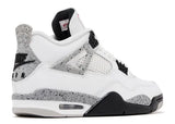 Air Jordan 4 Retro OG White Cement — Summit White/Fire Red/Tech Grey/Black — Size US M 3.5 - US W 5 — Back View