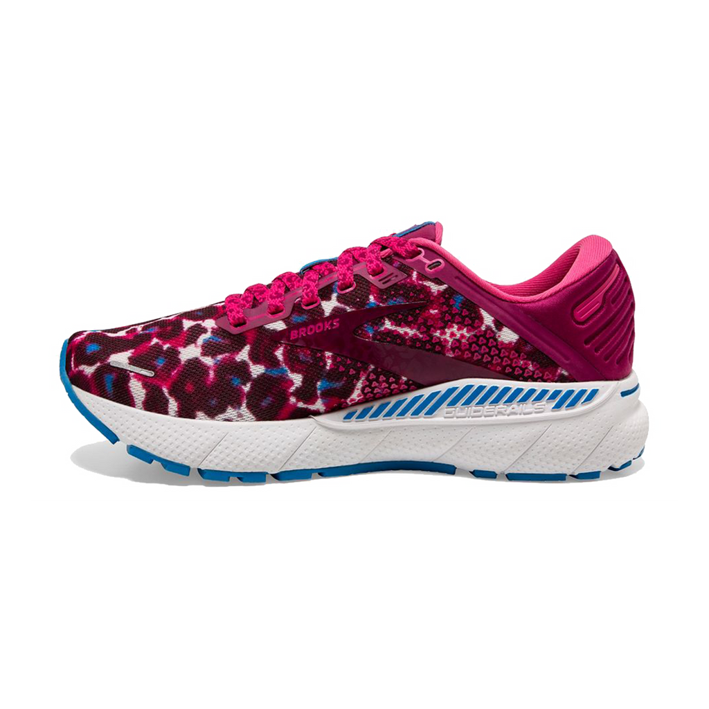 Brooks Adrenaline GTS 22 Cheetah — Magenta - White - Raspberry — Size B — Width 6 — Side View