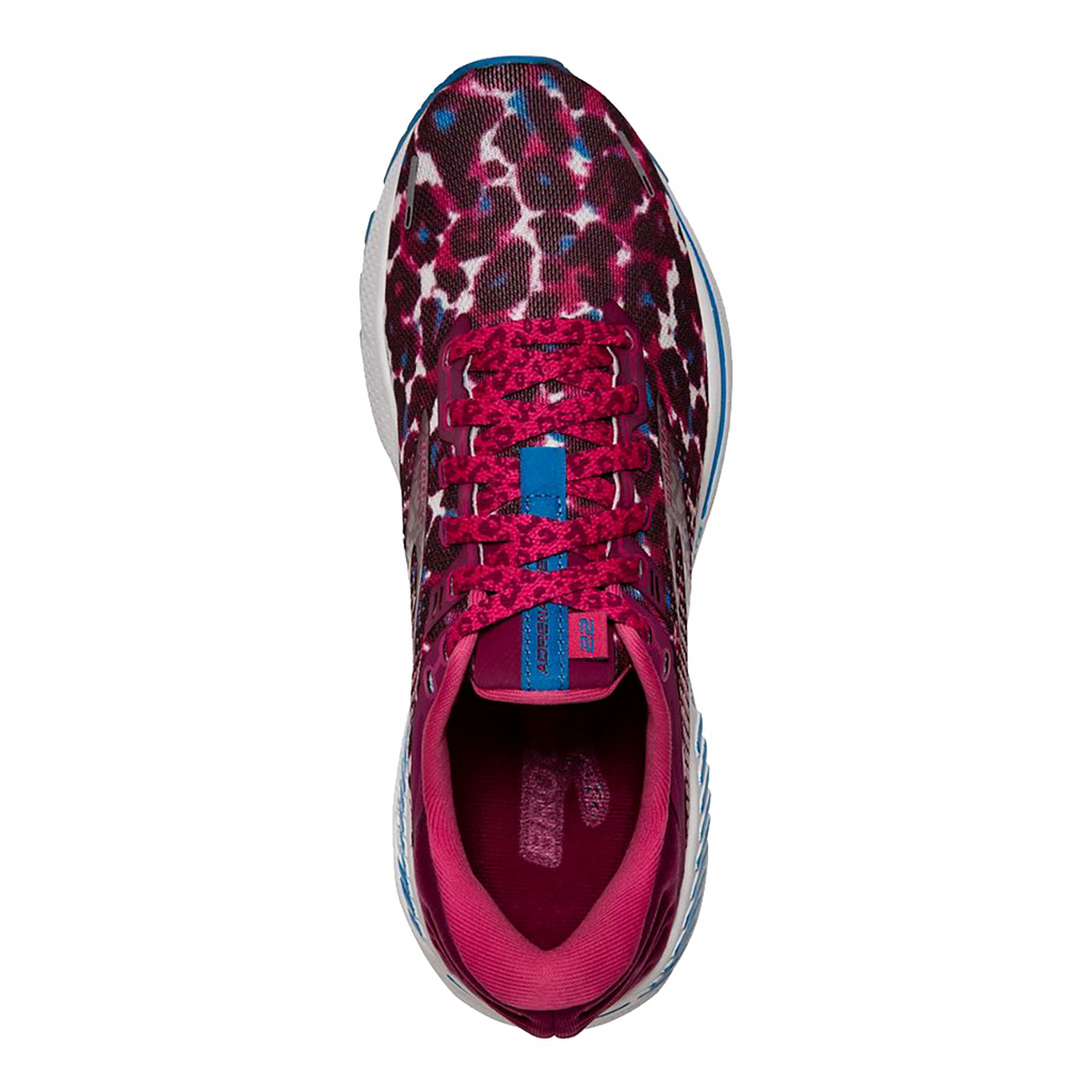 Brooks Adrenaline GTS 22 Cheetah — Magenta - White - Raspberry — Size B — Width 6 — Back View