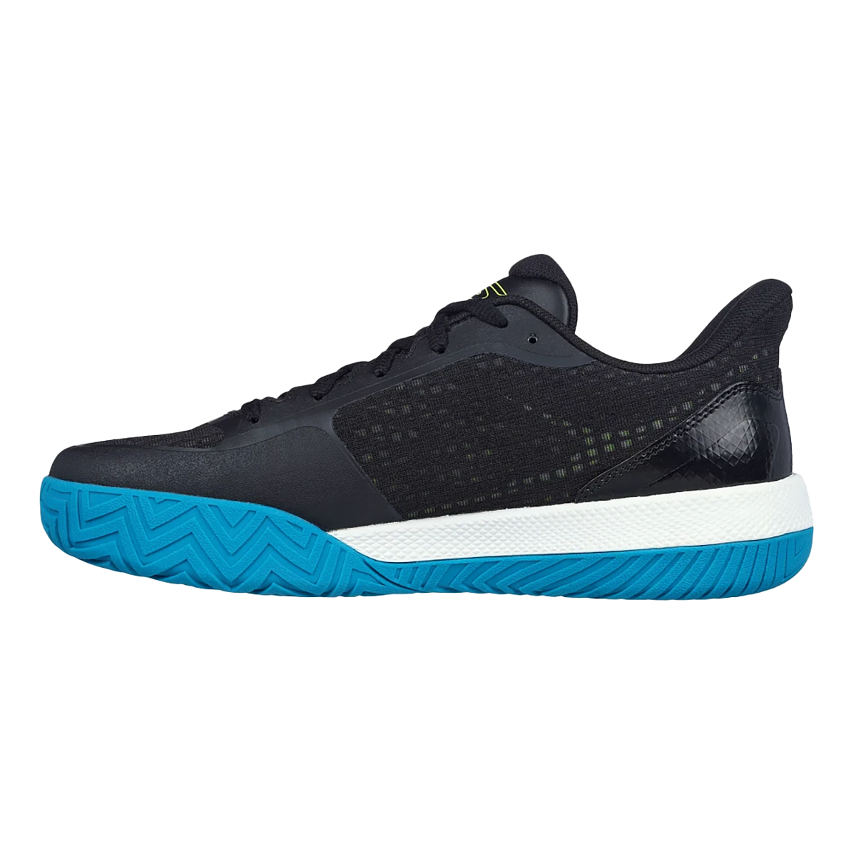 Skechers Viper Court Pro — Black - Blue — Size B — Width 6 — Side View