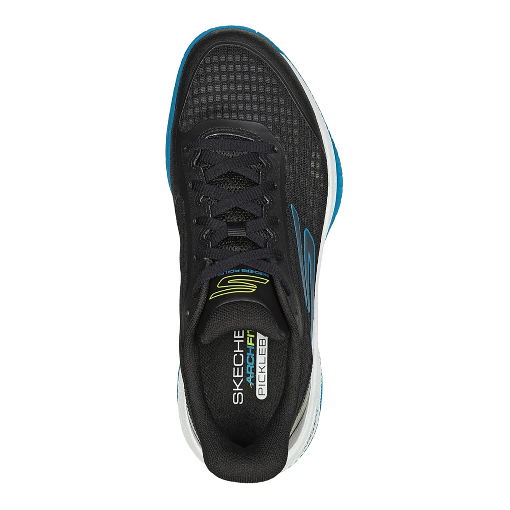 Skechers Viper Court Pro — Black - Blue — Size B — Width 6 — Back View