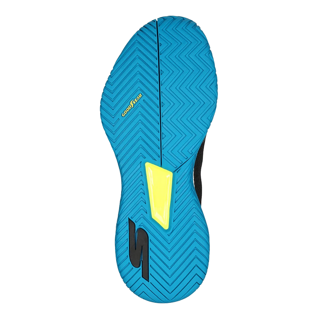 Skechers Viper Court Pro — Black - Blue — Size B — Width 6 — Top View