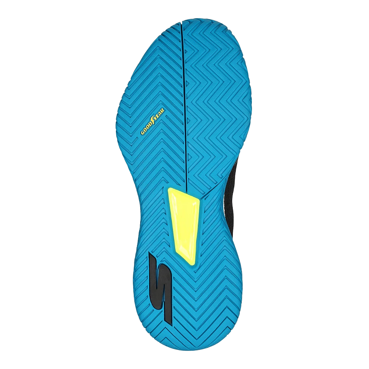 Skechers Viper Court Pro — Black - Blue — Size B — Width 6 — Top View