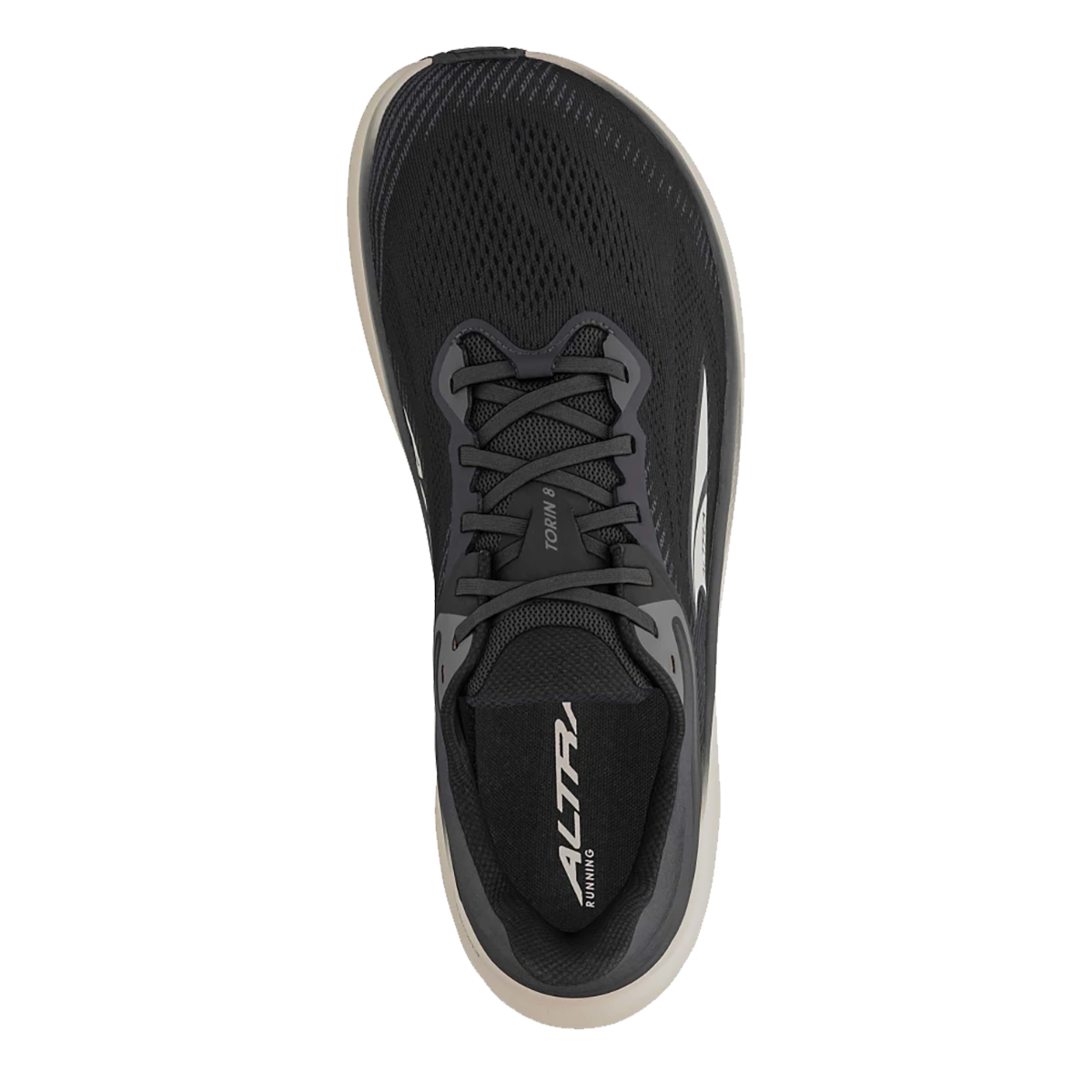 Altra Torin 8 — Black - White — Size D — Width 7 — Back View