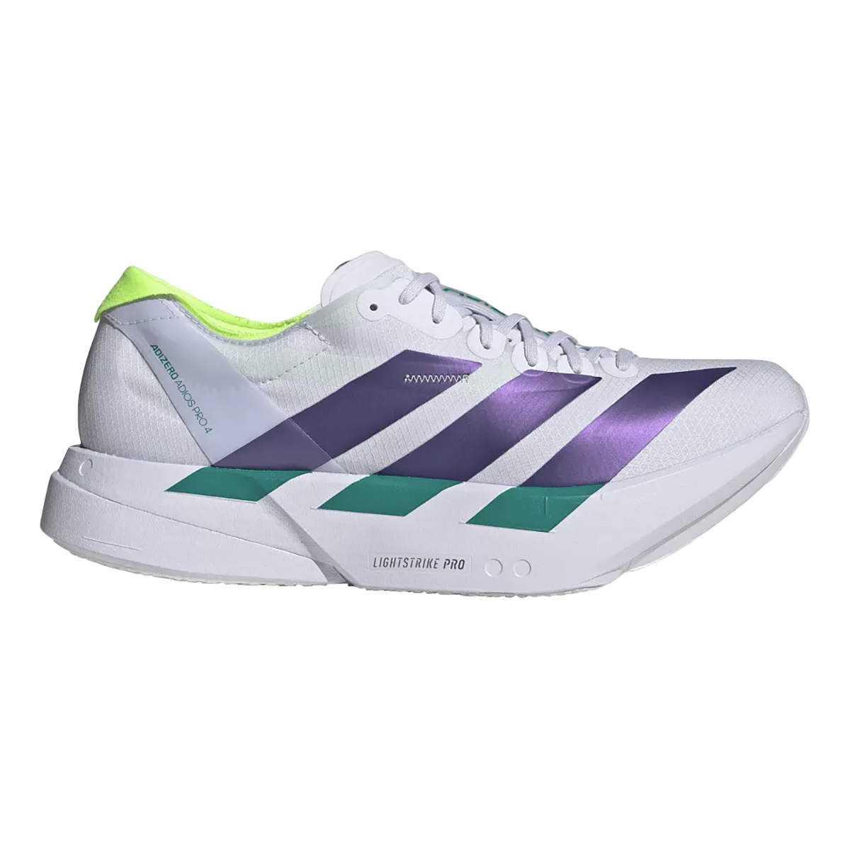 Adidas Adizero Adios Pro 4 — Lucid Tangerine - Core Black - Crystal White — Size D — Width 9 — Detail View