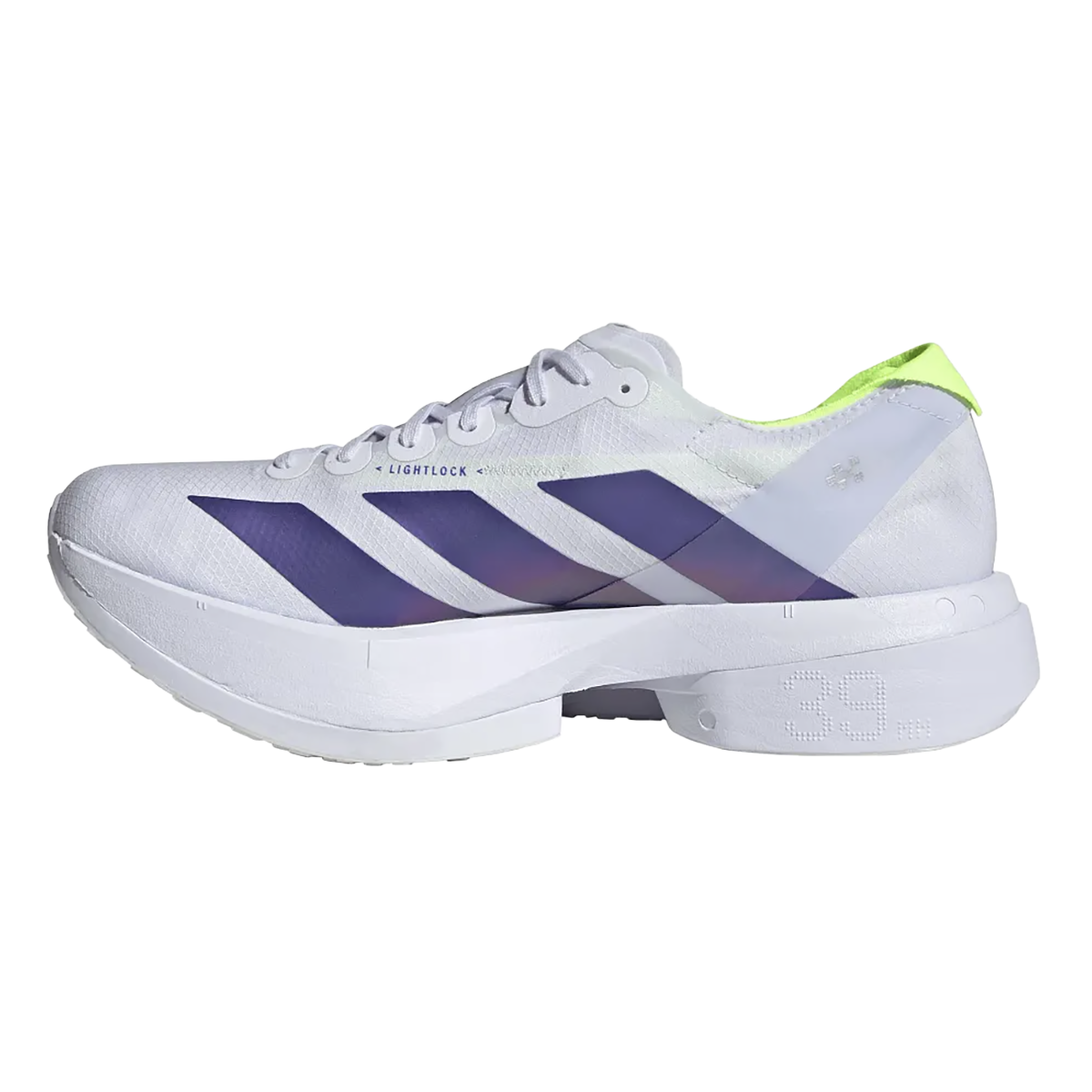 Adidas Adizero Adios Pro 4 — Lucid Tangerine - Core Black - Crystal White — Size D — Width 9 — Lifestyle View