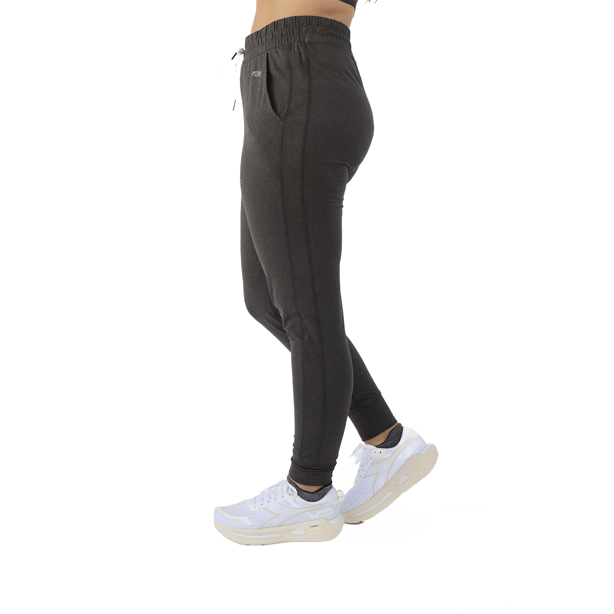 F2R Catatonic Jersey Crew Pocket Jogger — Heather Black — Size XSmall — Back View
