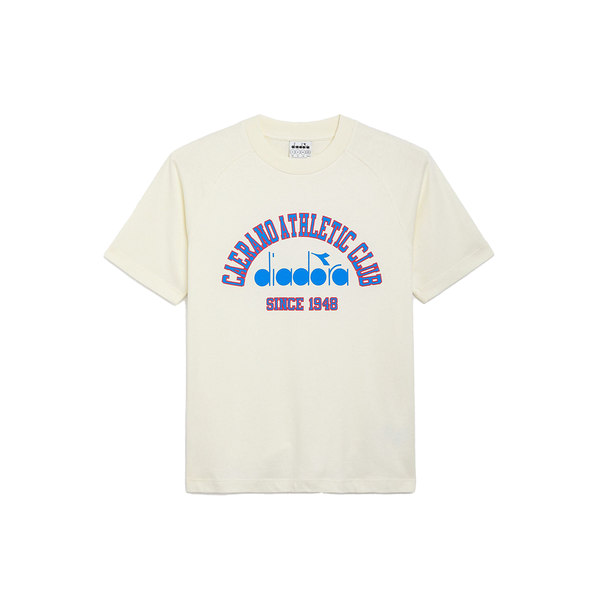 Diadora 1984 Athletic Club Shortsleeve — Butter White — Size XSmall — Top View