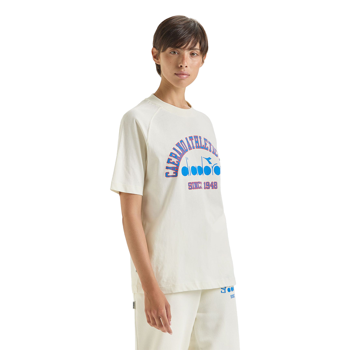 Diadora 1984 Athletic Club Shortsleeve — Butter White — Size XSmall — Front View