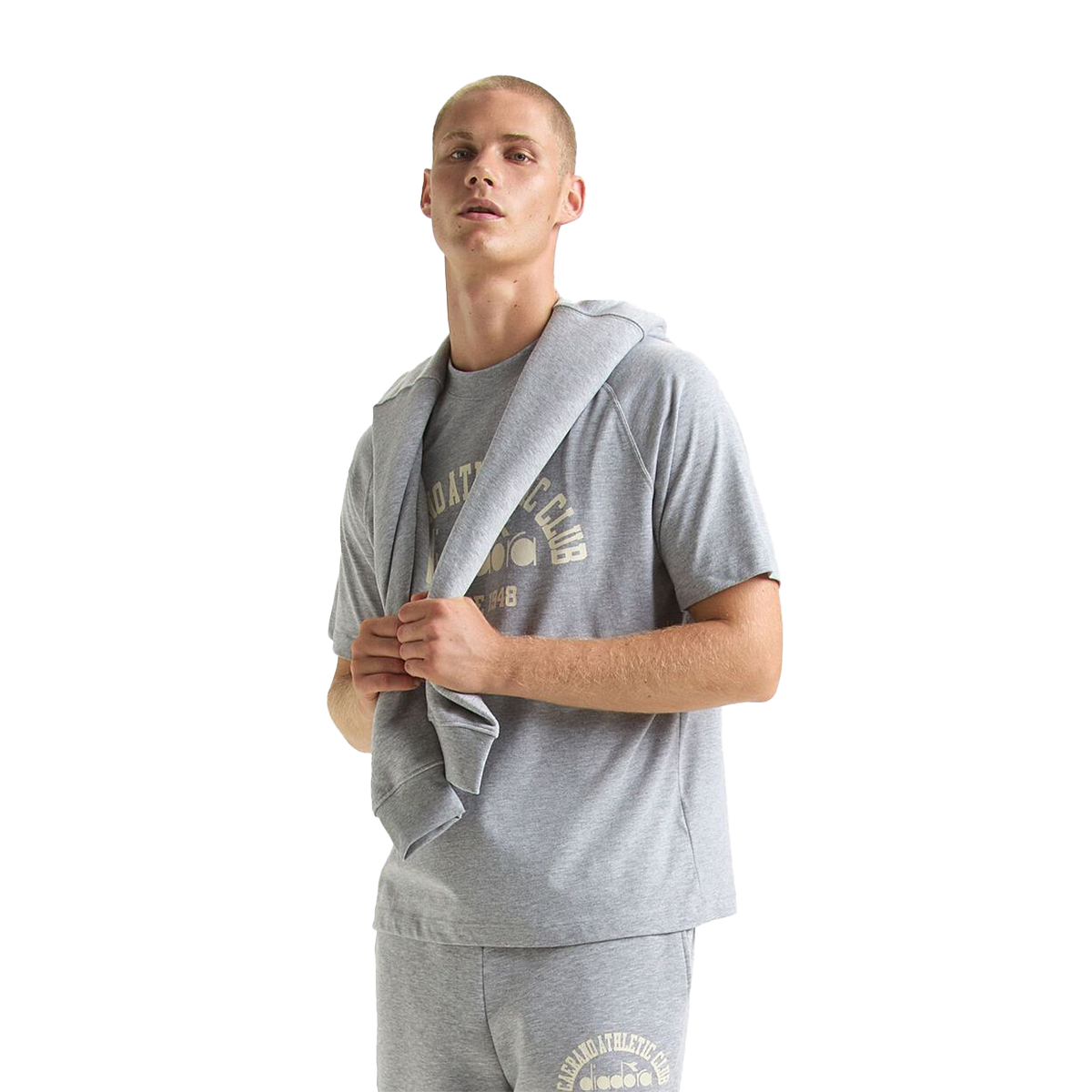 Diadora 1984 Athletic Club Shortsleeve — Butter White — Size XSmall — Lifestyle View