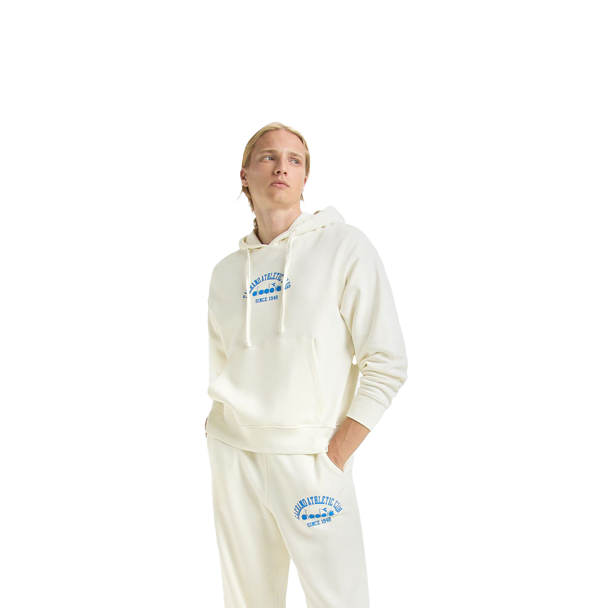 Diadora 1984 Athletic Club Hoodie — Butter White — Size XSmall — Front View