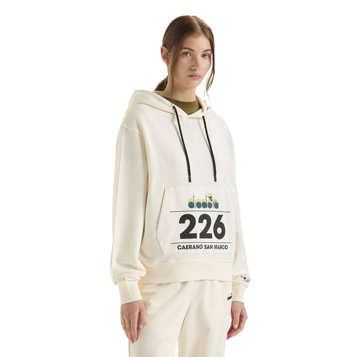 Diadora G.D. 1984 (226) Hoodie — Whisper White — Size Small — Lifestyle View