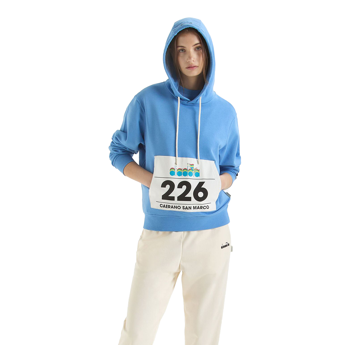 Diadora G.D. 1984 (226) Hoodie — Whisper White — Size Small — Back View