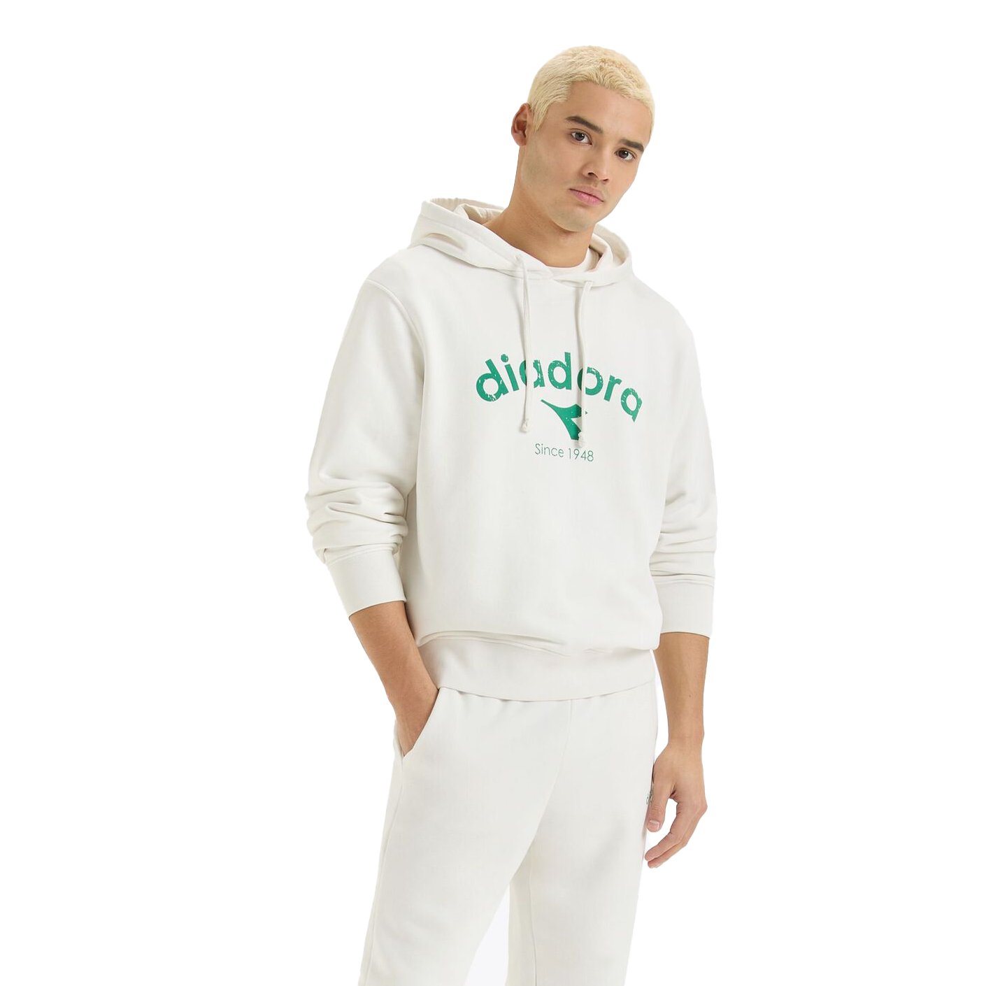 Diadora Hoodie Athl. Logo — White Milk — Size Large — Alternate View 8