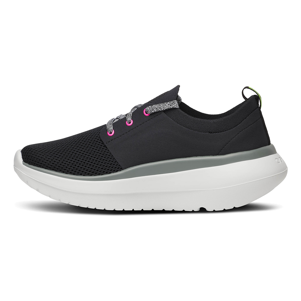 Oofos OOmy Stride — Black — Size B — Width 7 — Lifestyle View