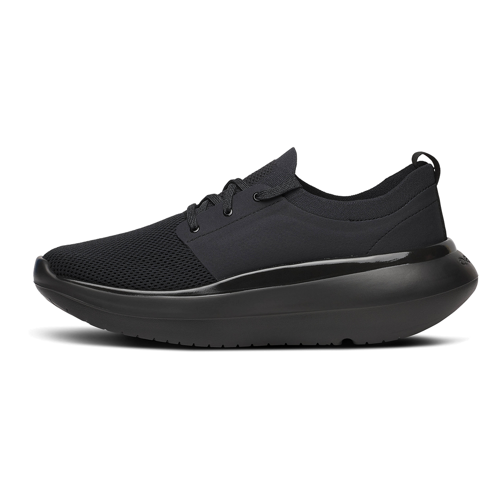 Oofos OOmy Stride — Black — Size D — Width 8 — Side View