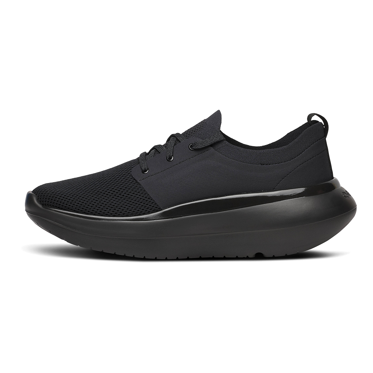 Oofos OOmy Stride — Black — Size D — Width 8 — Side View