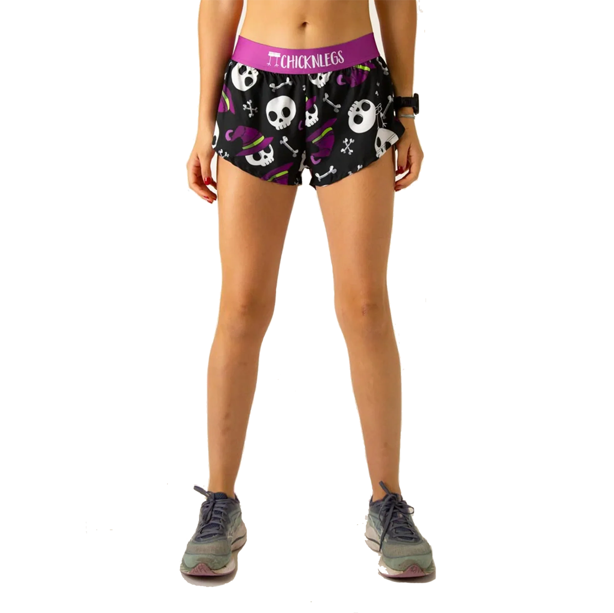 ChicknLegs 1.5" Split Short — Skulls — Size Large — Front View