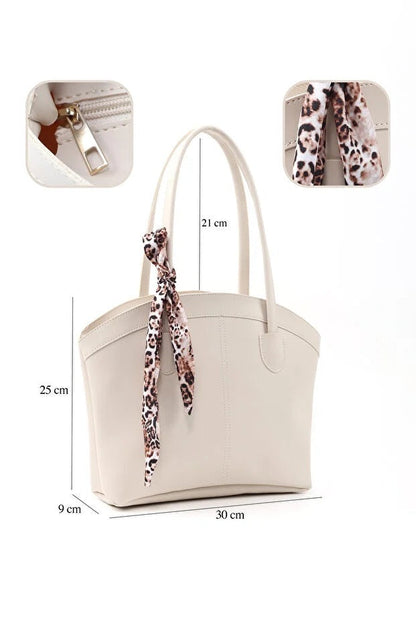 Faux Leather Zippered Shoulder Bag