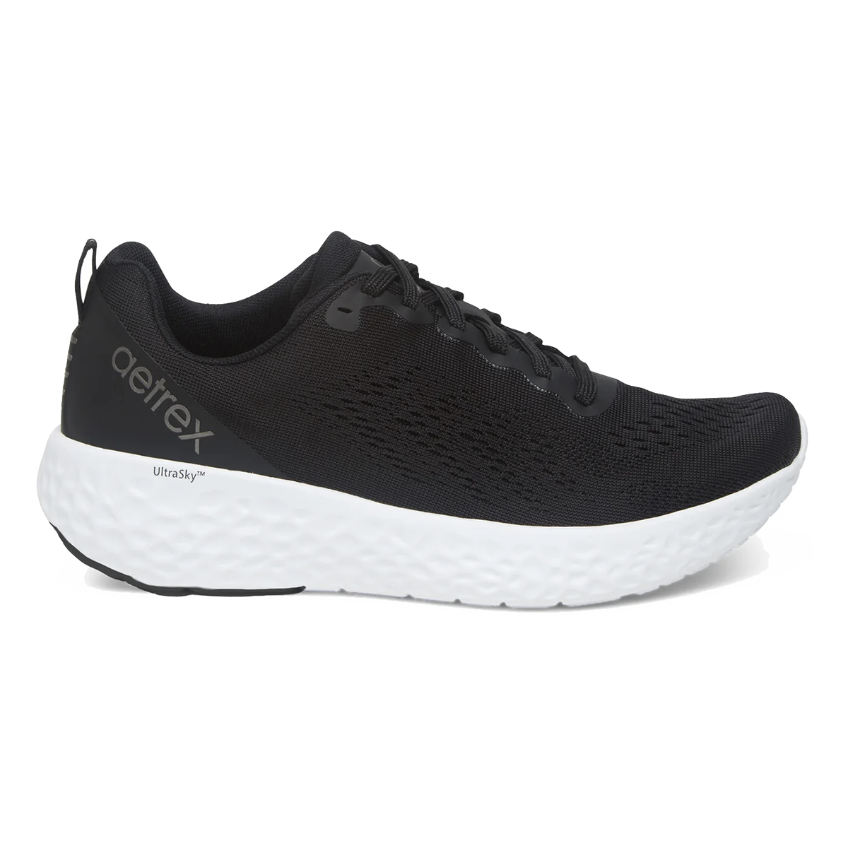 Aetrex Danika Lace Up — Black — Size B — Width 35 — Front View