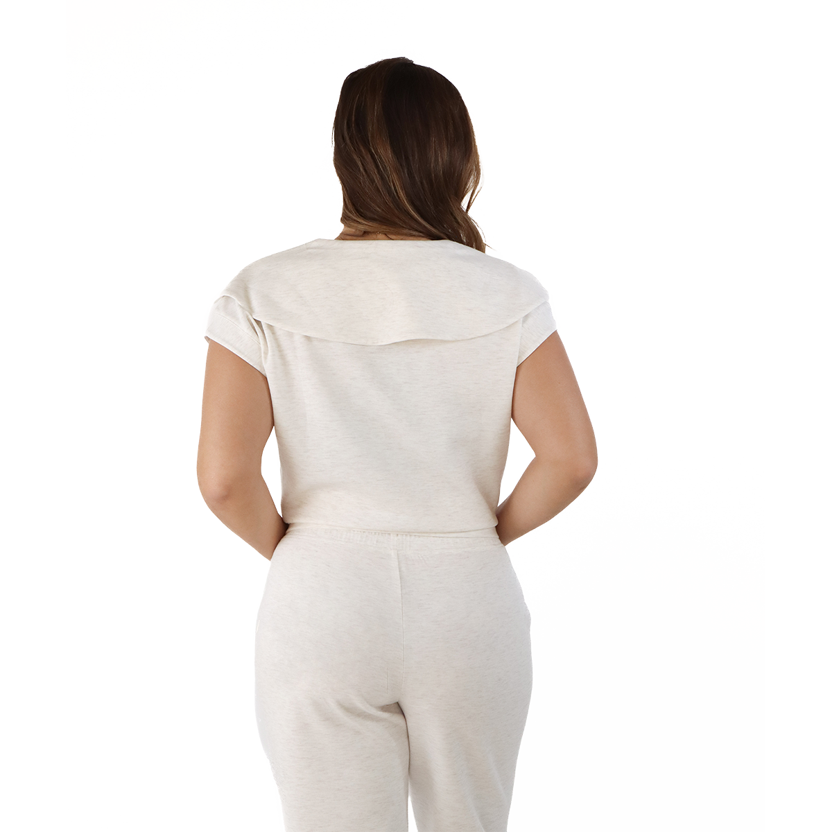 F2R Softlite Shortsleeve 1/2 Zip W Oversized Collar — Blue Blizzard — Size XSmall — Back View