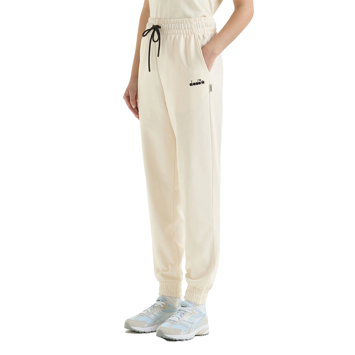 Diadora 80S Track Pants — Whisper White — Size Small — Detail View