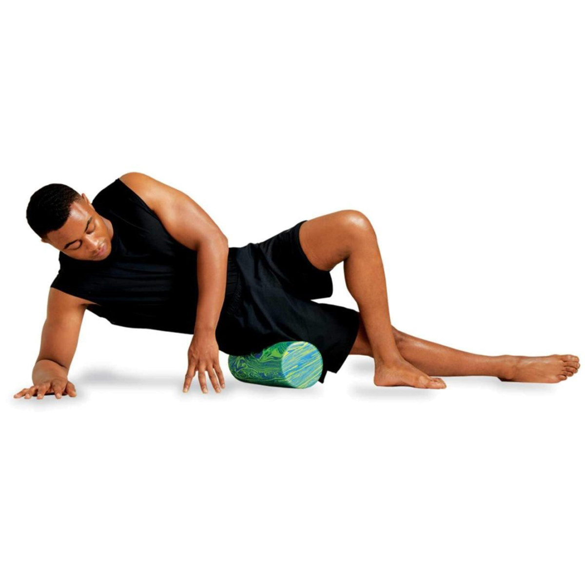 Pro-Tec EVA Bold Foam Roller — Blue - Yellow — Side View