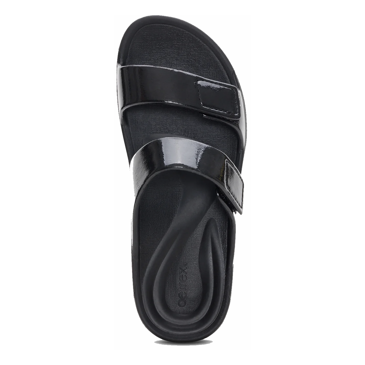 Aetrex Kaia Slip On — Black Gloss — Size B — Width 5 — Back View
