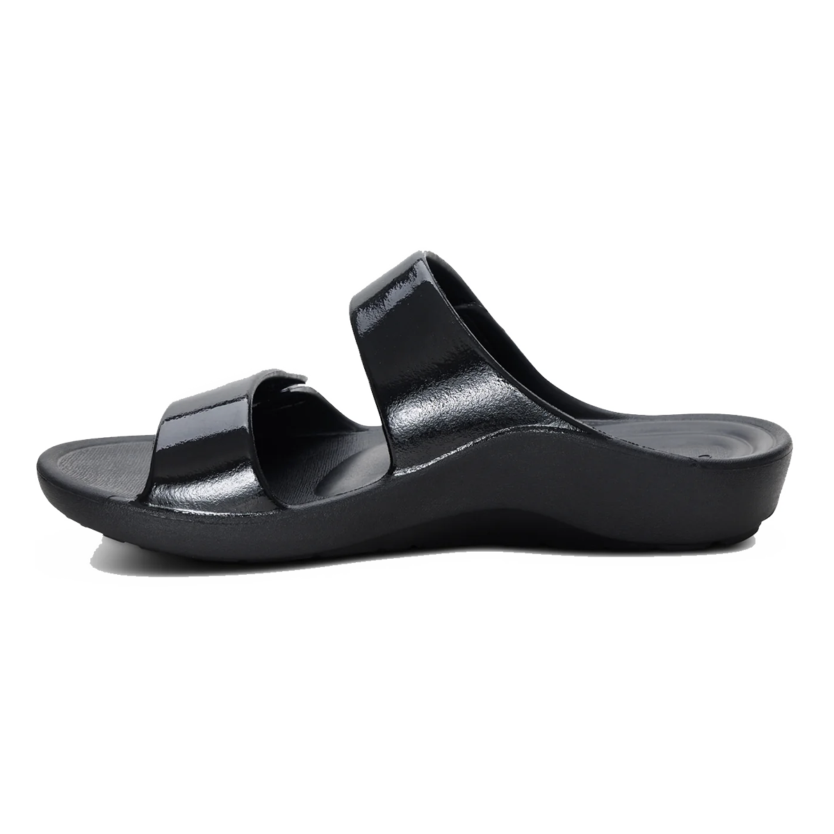 Aetrex Kaia Slip On — Black Gloss — Size B — Width 5 — Side View