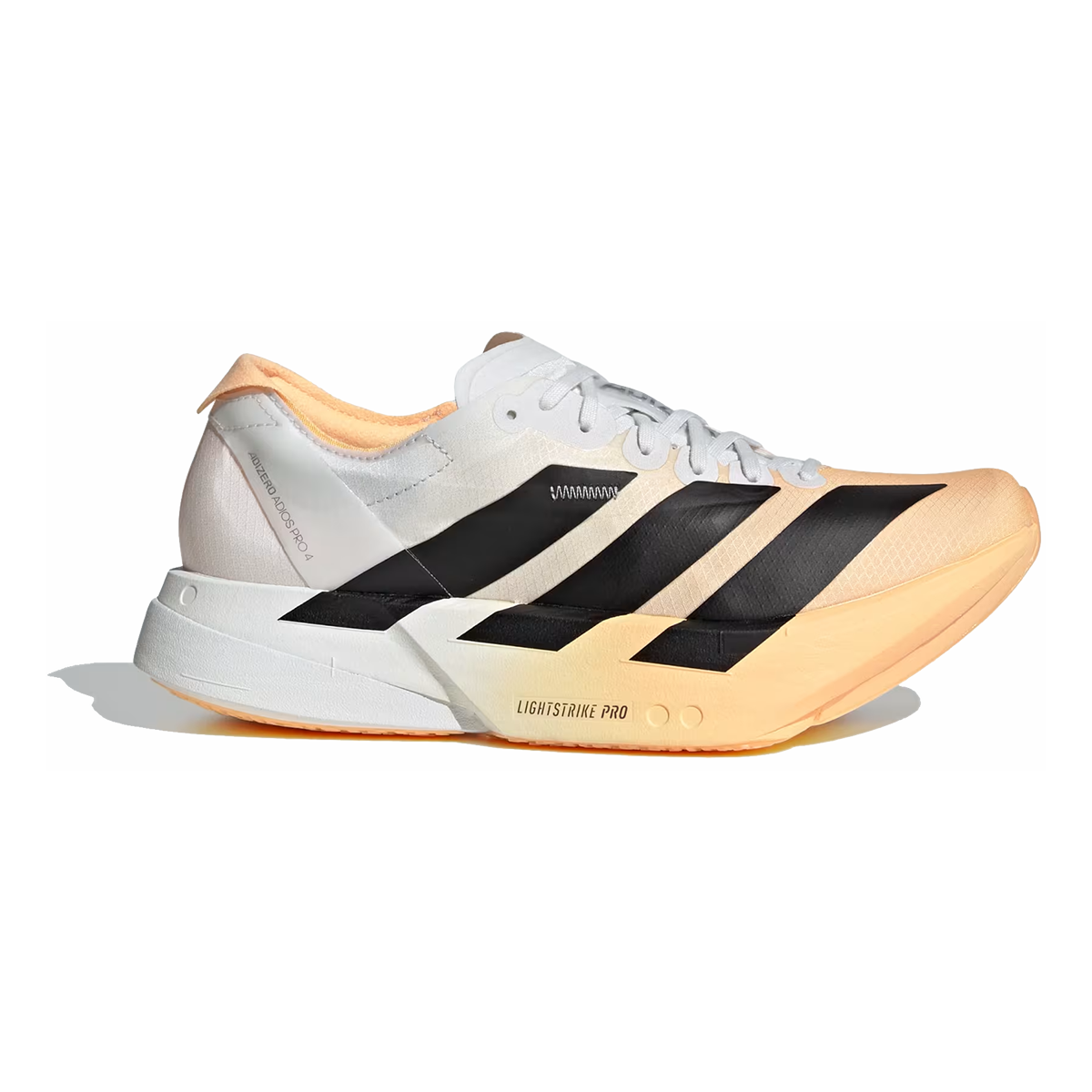 Adidas Adizero Adios Pro 4 — Acid Orange - Core Black - Crystal White — Size B — Width 7 — Front View